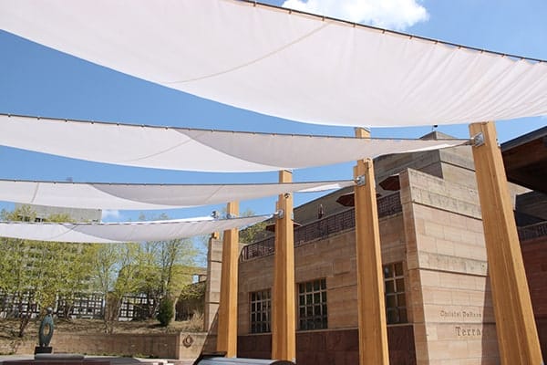 Get Eiteljorg tickets to see covered outdoor area at the museum