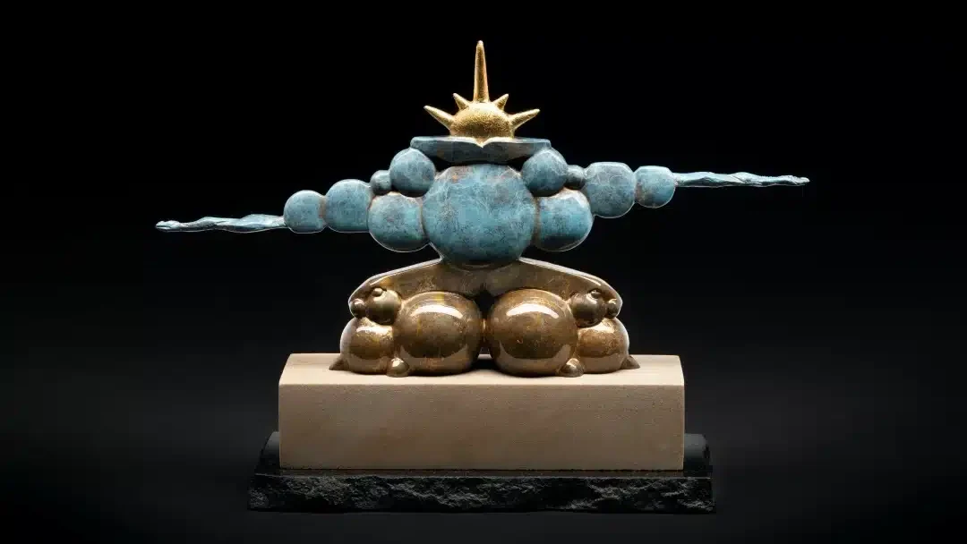 Tim Cherry, Under Bunny Skies, 2023, Bronze with Gold Leaf