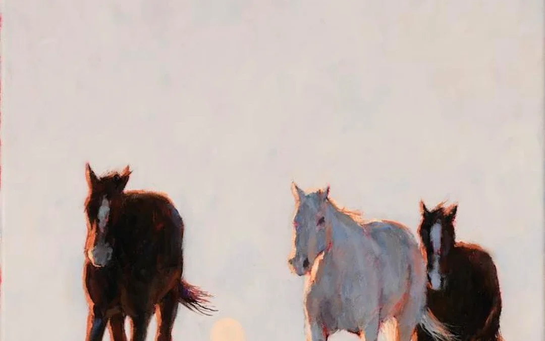 A Morning Moon and Wild Horses